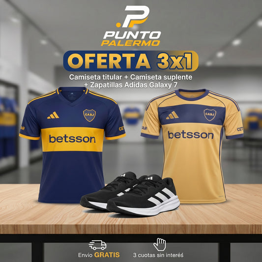 3x1 BOCA: CAMISETA TITULAR+CAMISETA SUPLENTE+ZAPATILLAS GALAXY 7!